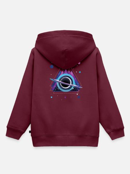 Schwarzes Loch - Kinder Premium Organic Hoodie - Burgunderrot