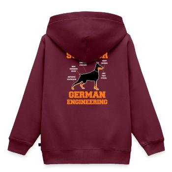 dobermann - Kinder Premium Organic Hoodie - Burgunderrot - Hinten - AI Model Kid Female (0cm)