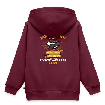 dobermann - Kinder Premium Organic Hoodie - Burgunderrot - Hinten - AI Model Kid Female (0cm)