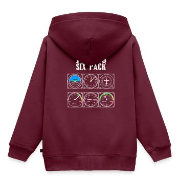 pilot - Kinder Premium Organic Hoodie - Burgunderrot - Hinten - AI Model Kid Female (0cm)