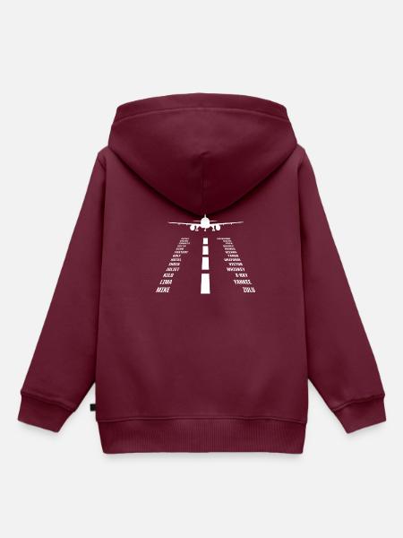 Pilotenalphabet Pilot Flugzeug - Kinder Premium Organic Hoodie - Burgunderrot