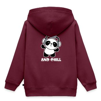 J-Pop And Chill Kawaii Panda - Kinder Premium Organic Hoodie - Burgunderrot - Hinten - AI Model Kid Female (0cm)