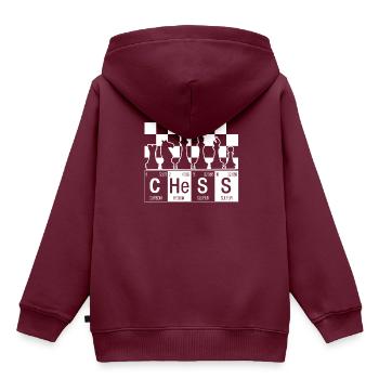 Schach - Kinder Premium Organic Hoodie - Burgunderrot - Hinten - AI Model Kid Female (0cm)