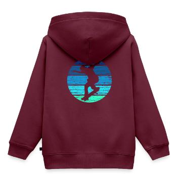 Skater - Kinder Premium Organic Hoodie - Burgunderrot - Hinten - AI Model Kid Female (0cm)