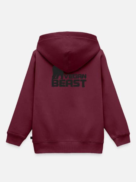 Veganes Biest Stark - Kinder Premium Organic Hoodie - Burgunderrot