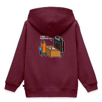USB Stick Vorstellungsgespräch - Kinder Premium Organic Hoodie - Burgunderrot - Hinten - AI Model Kid Female (0cm)
