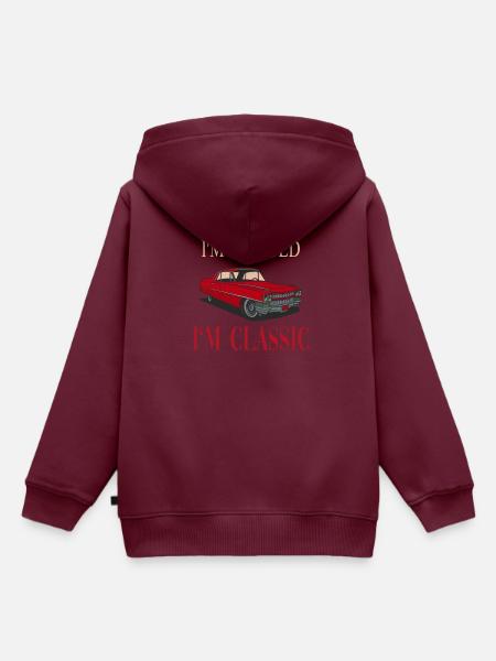 Funny Old Classic Car - Kinder Premium Organic Hoodie - Burgunderrot
