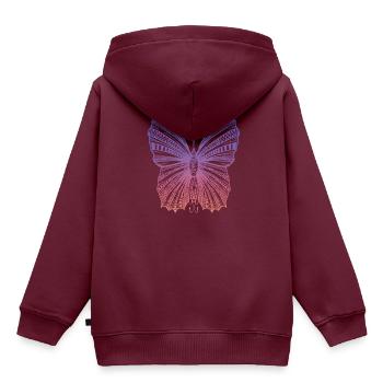 Pretty Color Patterned Butterfly - Kinder Premium Organic Hoodie - Burgunderrot - Hinten - AI Model Kid Female (0cm)