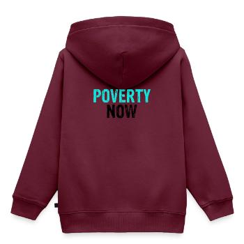 Soziale Gerechtigkeit beendet Armut jetzt gegen Armut - Kinder Premium Organic Hoodie - Burgunderrot - Hinten - AI Model Kid Female (0cm)