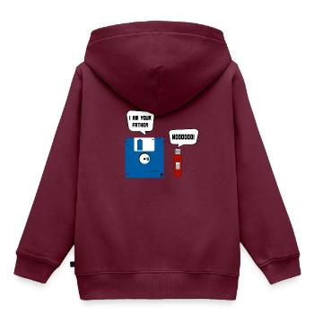 Lustige Diskette USB Stick - I Am Your Father - Kinder Premium Organic Hoodie - Burgunderrot - Hinten - AI Model Kid Female (0cm)