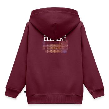 Periodensystem hier bin ich in meinem Element - Kinder Premium Organic Hoodie - Burgunderrot - Hinten - AI Model Kid Female (0cm)