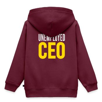 Arbeitsloser Chef - Kinder Premium Organic Hoodie - Burgunderrot - Hinten - AI Model Kid Female (0cm)