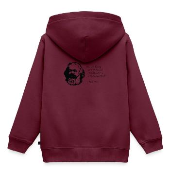 Karl Marx - I'm a Material Girl - Kinder Premium Organic Hoodie - Burgunderrot - Hinten - AI Model Kid Female (0cm)