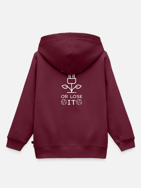 Erneuerbare Energien Photovoltaik oder Windkraft - Kinder Premium Organic Hoodie - Burgunderrot