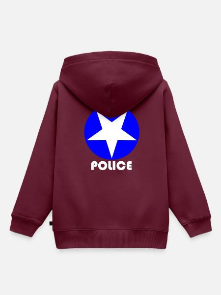 Polizei - Kinder Premium Organic Hoodie - Burgunderrot