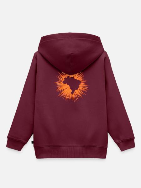 Brasilien - Kinder Premium Organic Hoodie - Burgunderrot