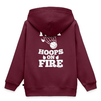 Basketballkorb Freiwurf Basketball - Kinder Premium Organic Hoodie - Burgunderrot - Hinten - AI Model Kid Female (0cm)