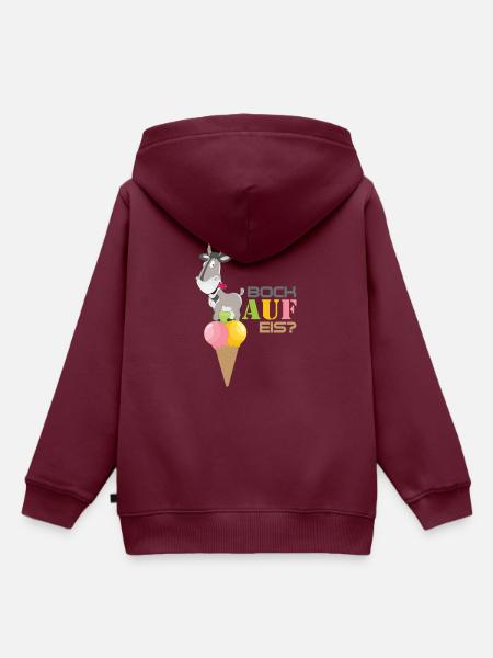 Bock auf Eis. - Kinder Premium Organic Hoodie - Burgunderrot