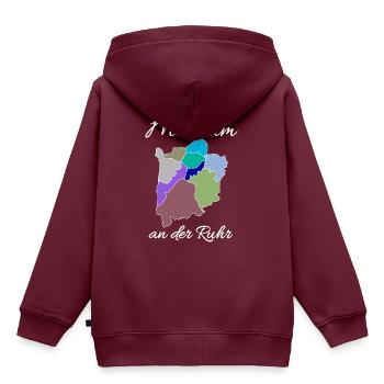 Mülheim an der Ruhr - Kinder Premium Organic Hoodie - Burgunderrot - Hinten - AI Model Kid Female (0cm)