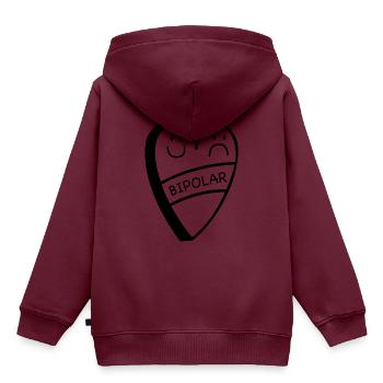 Bipolar - Kinder Premium Organic Hoodie - Burgunderrot - Hinten - AI Model Kid Female (0cm)