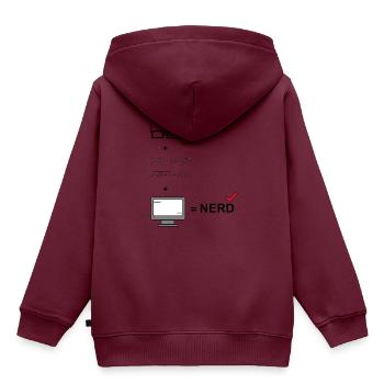 Nerd - Kinder Premium Organic Hoodie - Burgunderrot - Hinten - AI Model Kid Female (0cm)