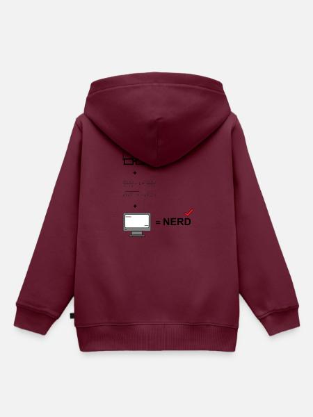 Nerd - Kinder Premium Organic Hoodie - Burgunderrot
