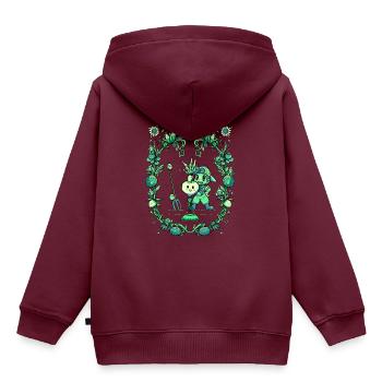 Frucht der Ernte - Kinder Premium Organic Hoodie - Burgunderrot - Hinten - AI Model Kid Female (0cm)