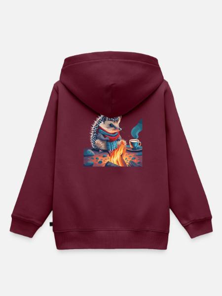 Lagerfeuer - Kinder Premium Organic Hoodie - Burgunderrot