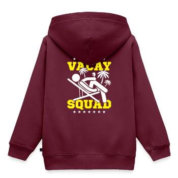 vacay squad - Kinder Premium Organic Hoodie - Burgunderrot - Hinten - AI Model Kid Female (0cm)