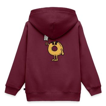 Cereal Killer - Kinder Premium Organic Hoodie - Burgunderrot - Hinten - AI Model Kid Female (0cm)