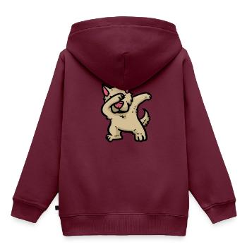 Kleiner Dub Doggy - Kinder Premium Organic Hoodie - Burgunderrot - Hinten - AI Model Kid Female (0cm)