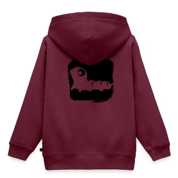 lustige Raupe - Naturschutz - Klima - Kinder Premium Organic Hoodie - Burgunderrot - Hinten - AI Model Kid Female (0cm)