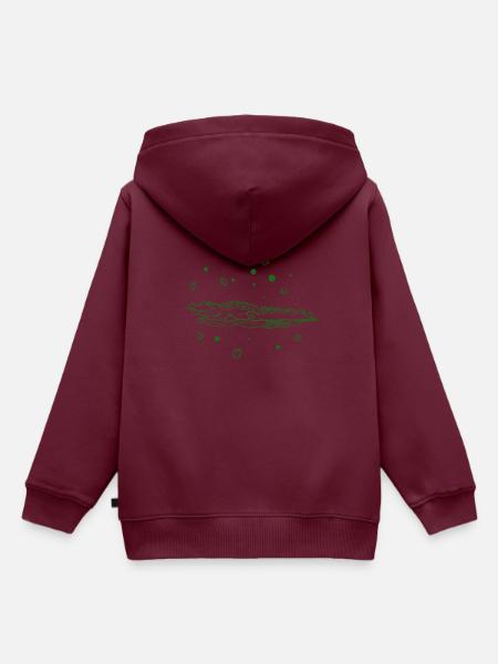 Krokodil - Kinder Premium Organic Hoodie - Burgunderrot