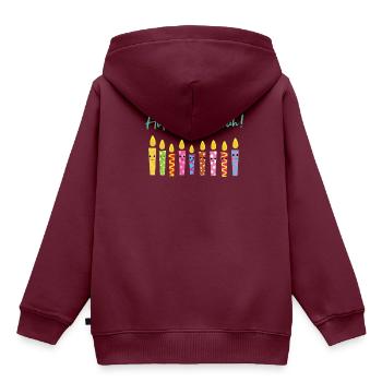 Cute Happy Hanukkah Candles Menorah Jewish - Kinder Premium Organic Hoodie - Burgunderrot - Hinten - AI Model Kid Female (0cm)
