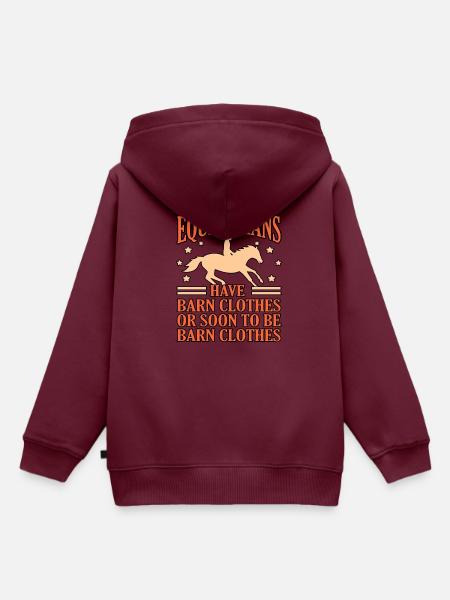 Reiter-lustiges Reiten-mädchen-geschenk - Kinder Premium Organic Hoodie - Burgunderrot