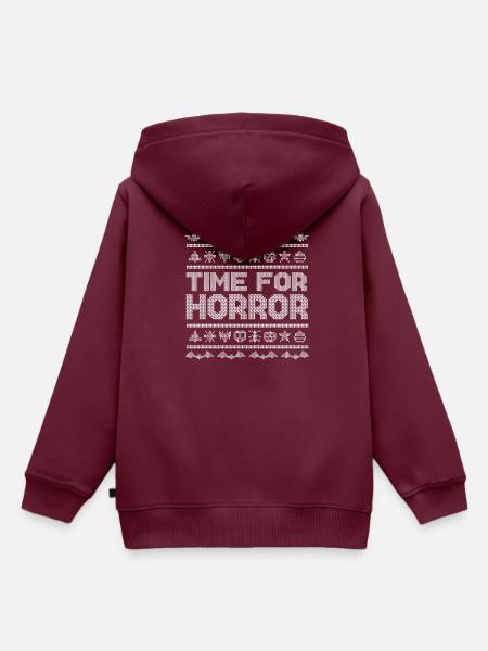 Stitch Pattern Funny Creatures Halloween - Kinder Premium Organic Hoodie - Burgunderrot