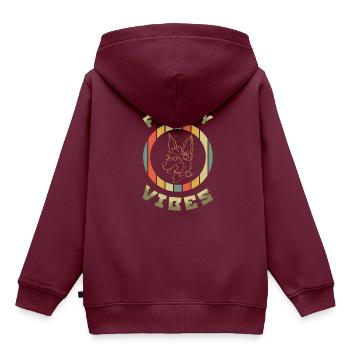 Stolzer pelziger Schwanz Ohr pelzige Vibes Retro Cosplay - Kinder Premium Organic Hoodie - Burgunderrot - Hinten - AI Model Kid Female (0cm)