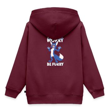 Sei pelziger Schwanz Ohr pelzige Person Cosplay - Kinder Premium Organic Hoodie - Burgunderrot - Hinten - AI Model Kid Female (0cm)