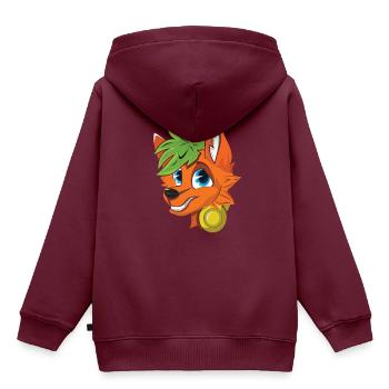 DJ Stolz Pelzig Pelziger Schwanz Ohr Pelzige Person Cosplay - Kinder Premium Organic Hoodie - Burgunderrot - Hinten - AI Model Kid Female (0cm)