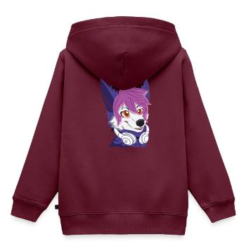 Stolzer pelziger pelziger Schwanz Ohr pelzige Person DJ Cosplay - Kinder Premium Organic Hoodie - Burgunderrot - Hinten - AI Model Kid Female (0cm)