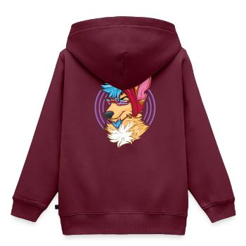 Cooles stolzes pelziges Schwanzohr pelzige Person Cosplay - Kinder Premium Organic Hoodie - Burgunderrot - Hinten - AI Model Kid Female (0cm)