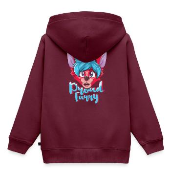 Stolzer pelziger Schwanz Ohr pelzige Person Cosplay cool - Kinder Premium Organic Hoodie - Burgunderrot - Hinten - AI Model Kid Female (0cm)