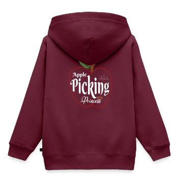 Apfelpflücken Prinzessin Apfel Erntezeit - Kinder Premium Organic Hoodie - Burgunderrot - Hinten - AI Model Kid Female (0cm)