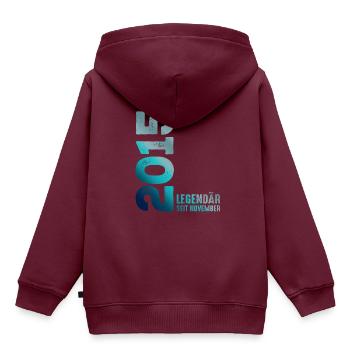 Limited Edition November 2015 Legendär Seit - Kinder Premium Organic Hoodie - Burgunderrot - Hinten - AI Model Kid Female (0cm)