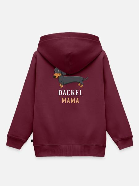 Dackel Mama mit Schleife Hundeliebhaber - Kinder Premium Organic Hoodie - Burgunderrot