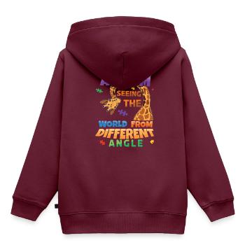Autismus Die Welt Aus Anderer Perspektive Sehen - Kinder Premium Organic Hoodie - Burgunderrot - Hinten - AI Model Kid Female (0cm)