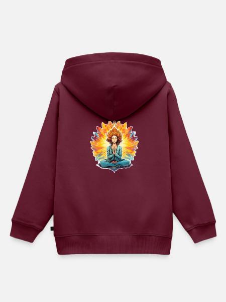 Sicherer Ort Meditation - Kinder Premium Organic Hoodie - Burgunderrot