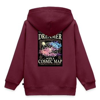 Ich bin ein Träumer - Kinder Premium Organic Hoodie - Burgunderrot - Hinten - AI Model Kid Female (0cm)