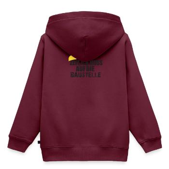 Keine zeit, ich muss auf die Baustelle - Kinder Premium Organic Hoodie - Burgunderrot - Hinten - AI Model Kid Female (0cm)