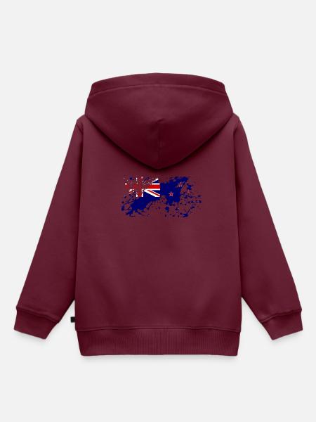 Neuseeland Flagge Klecks - Kinder Premium Organic Hoodie - Burgunderrot